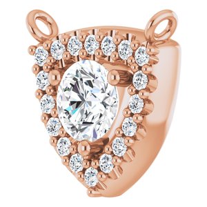 14K Rose Gold 4.1 mm Round 1/6 CTW Natural Diamond Necklace Center