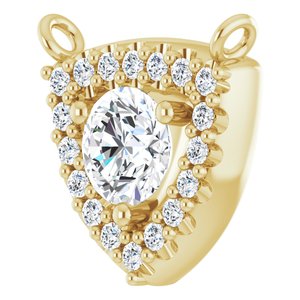 14K Yellow Gold 4.1 mm Round 1/6 CTW Natural Diamond Necklace Center