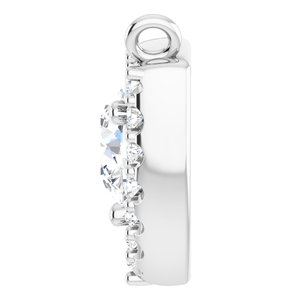 Platinum 4.1 mm Round 1/6 CTW Natural Diamond Necklace Center