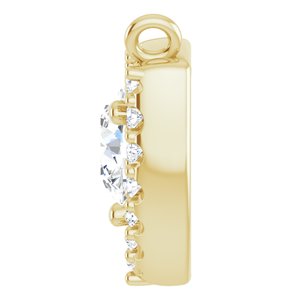 14K Yellow Gold 4.1 mm Round 1/6 CTW Natural Diamond Necklace Center