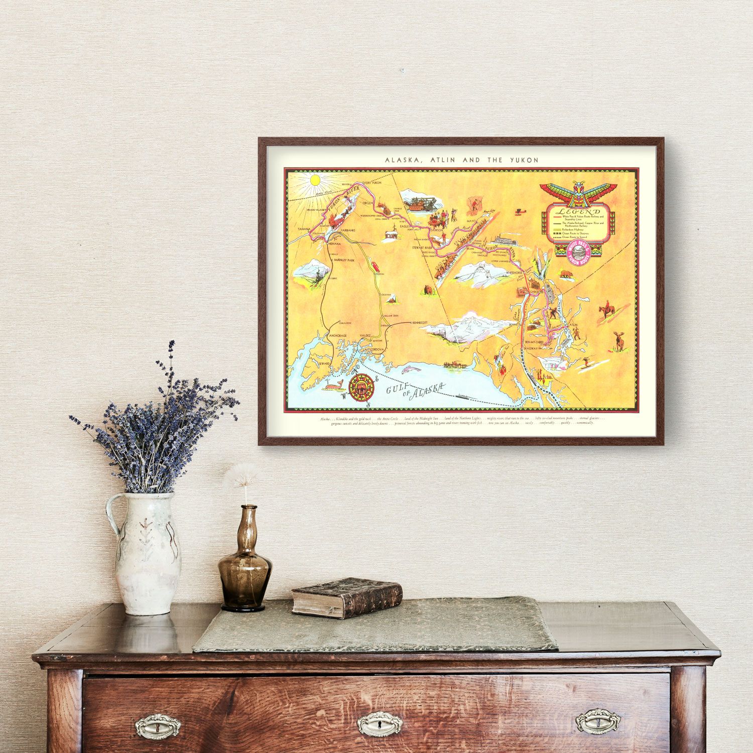 Vintage Map of Alaska 1930