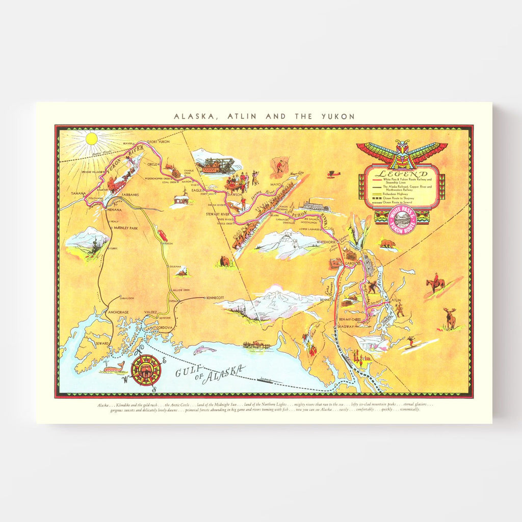 Vintage Map of Alaska 1930