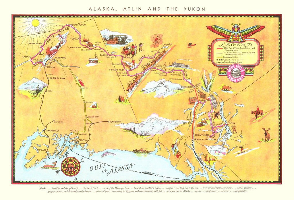 Vintage Map of Alaska 1930
