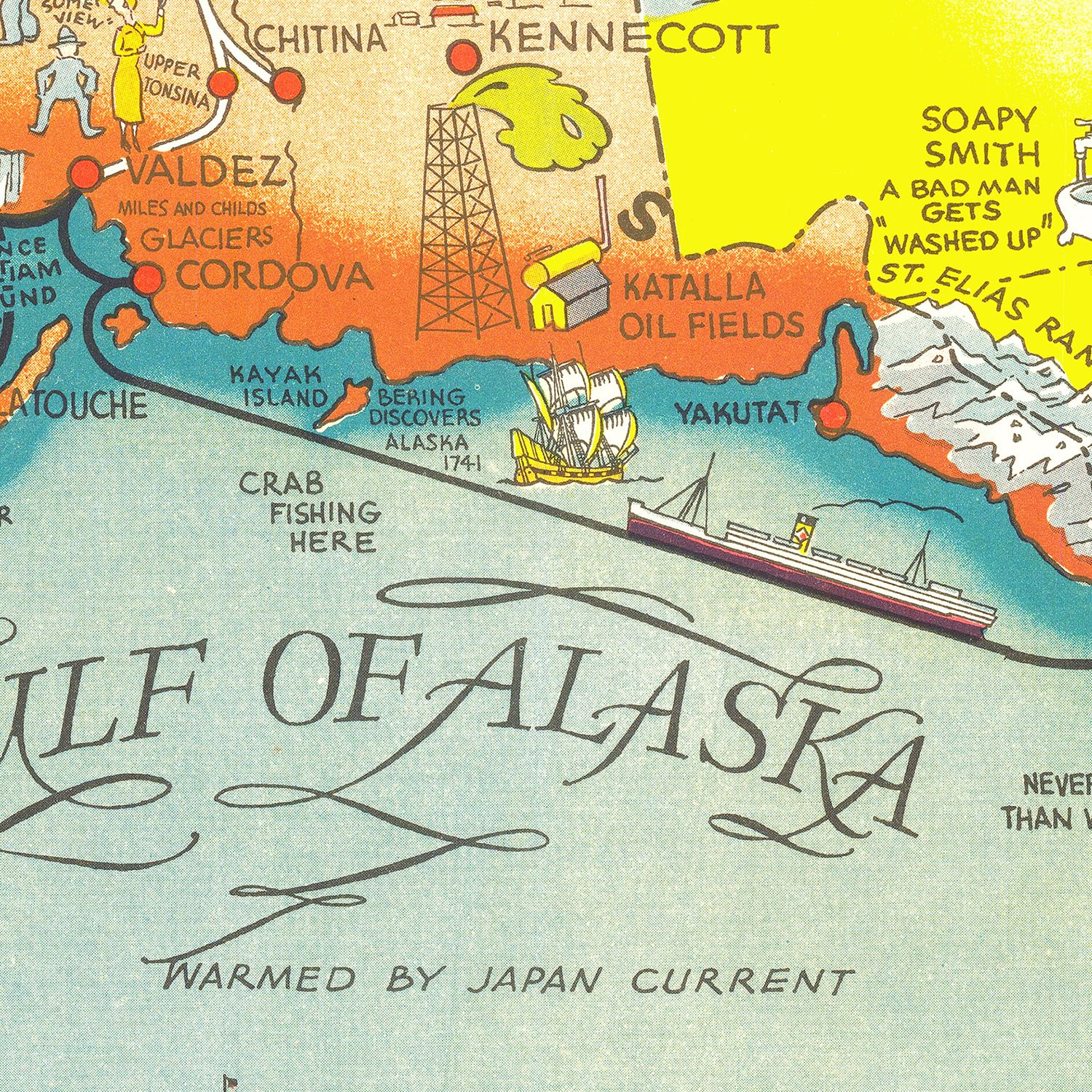 Vintage Map of Alaska 1939