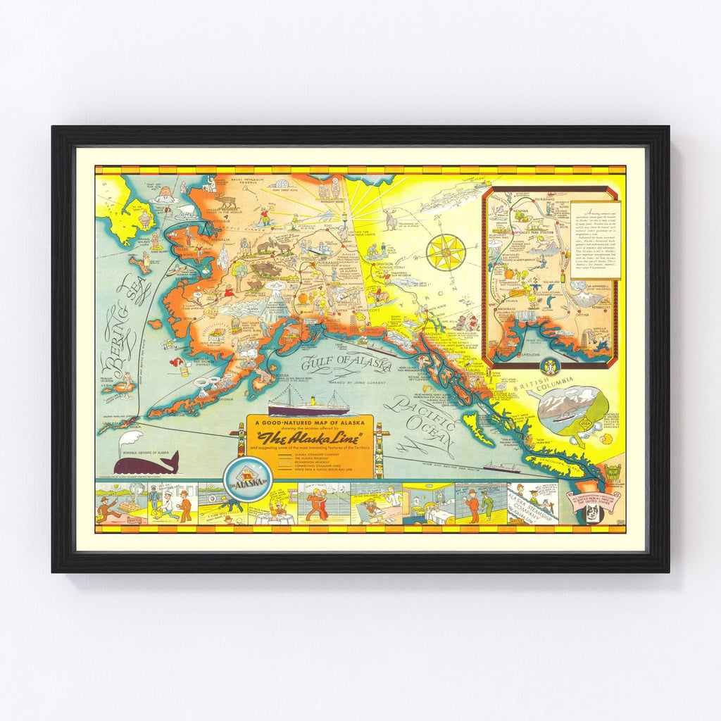 Vintage Map of Alaska 1939