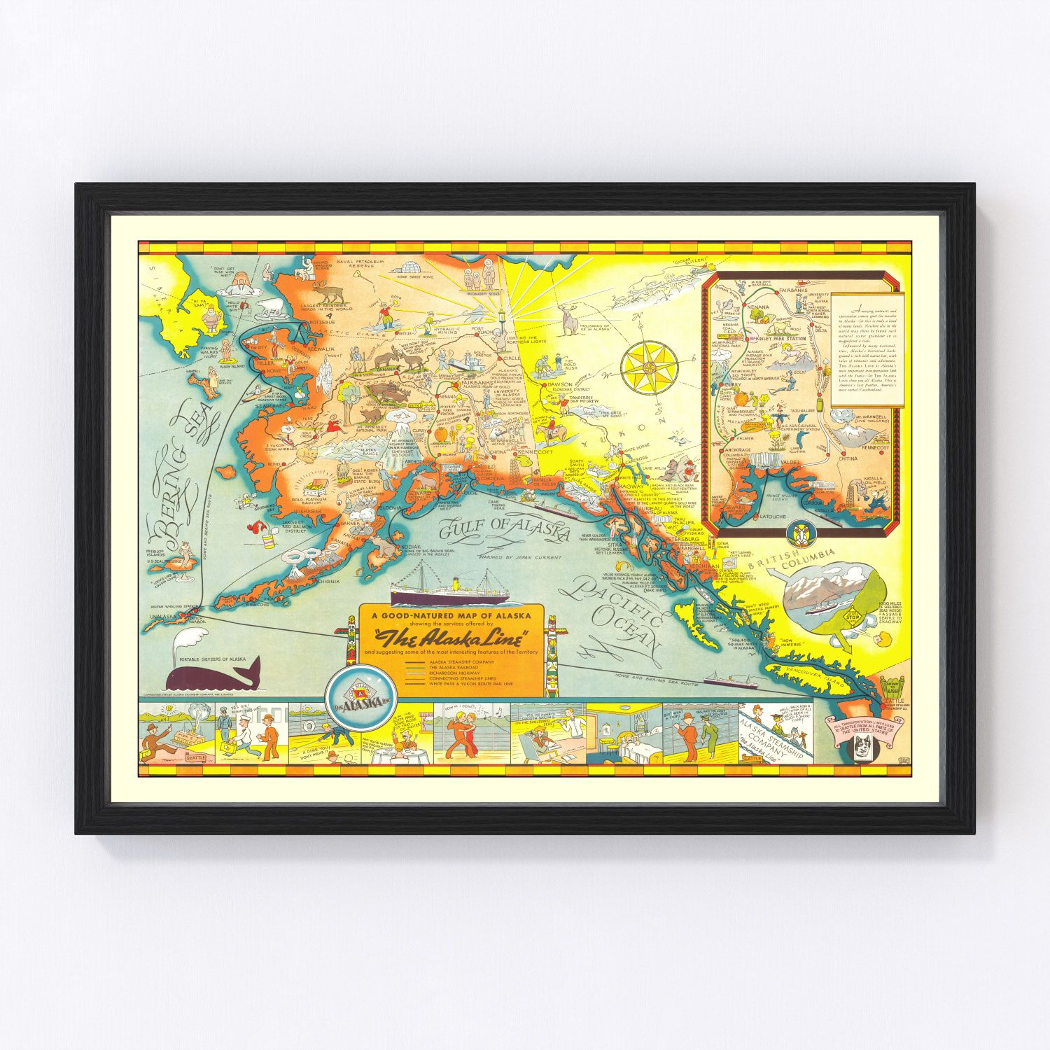 Vintage Map of Alaska 1939