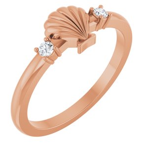 14K Rose Gold .06 CTW Natural Diamond Seashell Ring