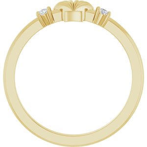 14K Yellow Gold .06 CTW Natural Diamond Seashell Ring