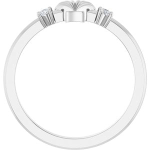 Sterling Silver .06 CTW Natural Diamond Seashell Ring