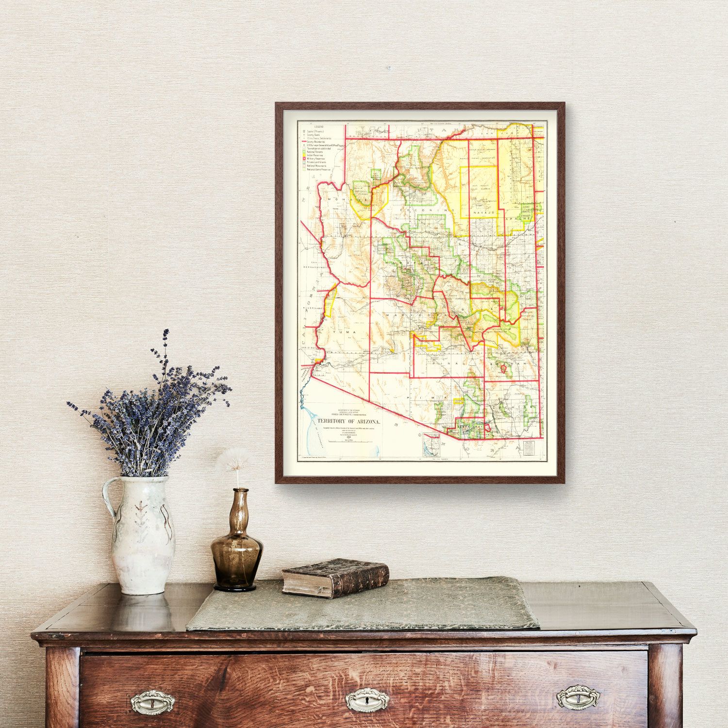 Vintage Map of Arizona 1909