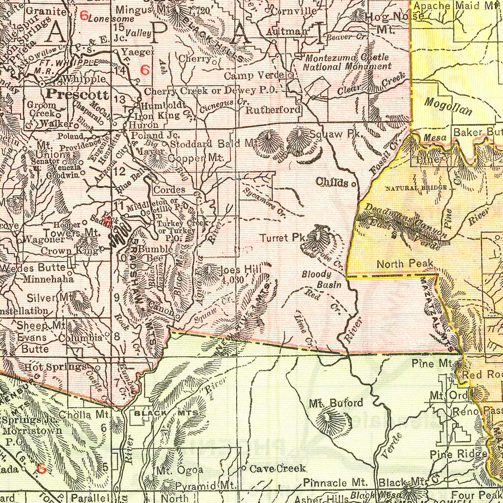 Vintage Map of Arizona 1915