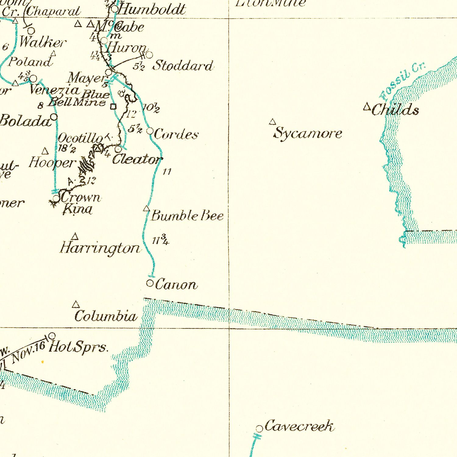 Vintage Arizona Post Route Map 1925