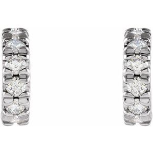 14K White Gold 1/4 CTW Lab-Grown Diamond French-Set Huggie Hoop Earrings – image 2