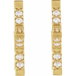 14K White Gold 3/8 CTW Natural Diamond Star Hoop Earrings – image 4