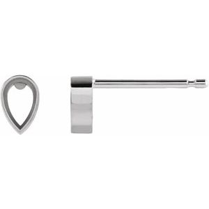 Platinum 6x4 mm Pear Bezel-Set Earring Mounting