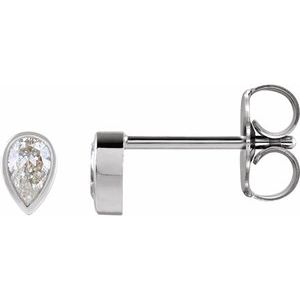 14K Rose Gold 1/10 CT Lab-Grown Diamond Bezel-Set Earring – image 2