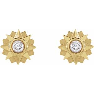 14K Yellow Gold 1/3 CTW Natural Diamond Sun Earrings – image 2