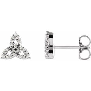 Sterling Silver 1/10 CTW Natural Diamond Celtic-Inspired Trinity Earrings