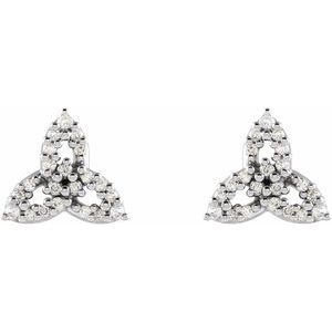 Sterling Silver 1/10 CTW Natural Diamond Celtic-Inspired Trinity Earrings – image 2