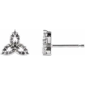 Platinum Accented Celtic-Inspired Trinity Earring Mounting