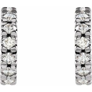 14K White Gold 1/3 CTW Lab-Grown Diamond French-Set 10 mm Huggie Hoop Earrings – image 2