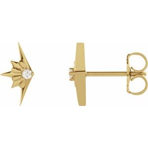 14K Yellow Gold .03 CTW Natural Diamond Starburst Earrings