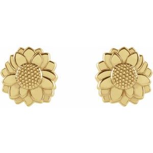 Tiny Sunflower Earrings