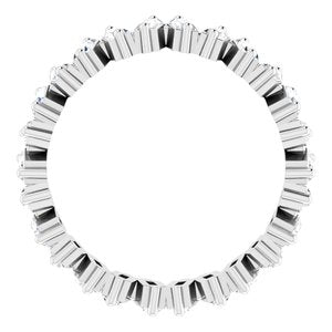14K White 7/8 CTW Natural Diamond Eternity Band Size 5.5