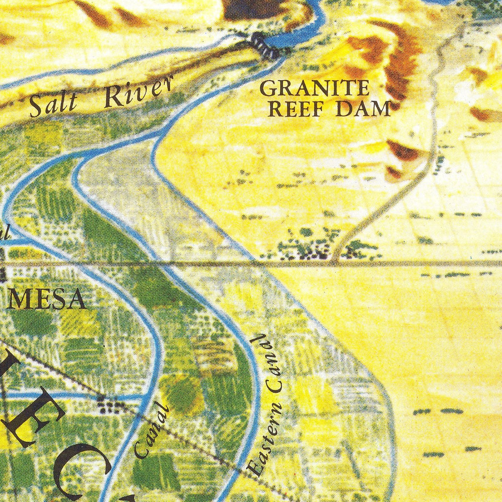 Vintage Map of Phoenix & Central Arizona 1960