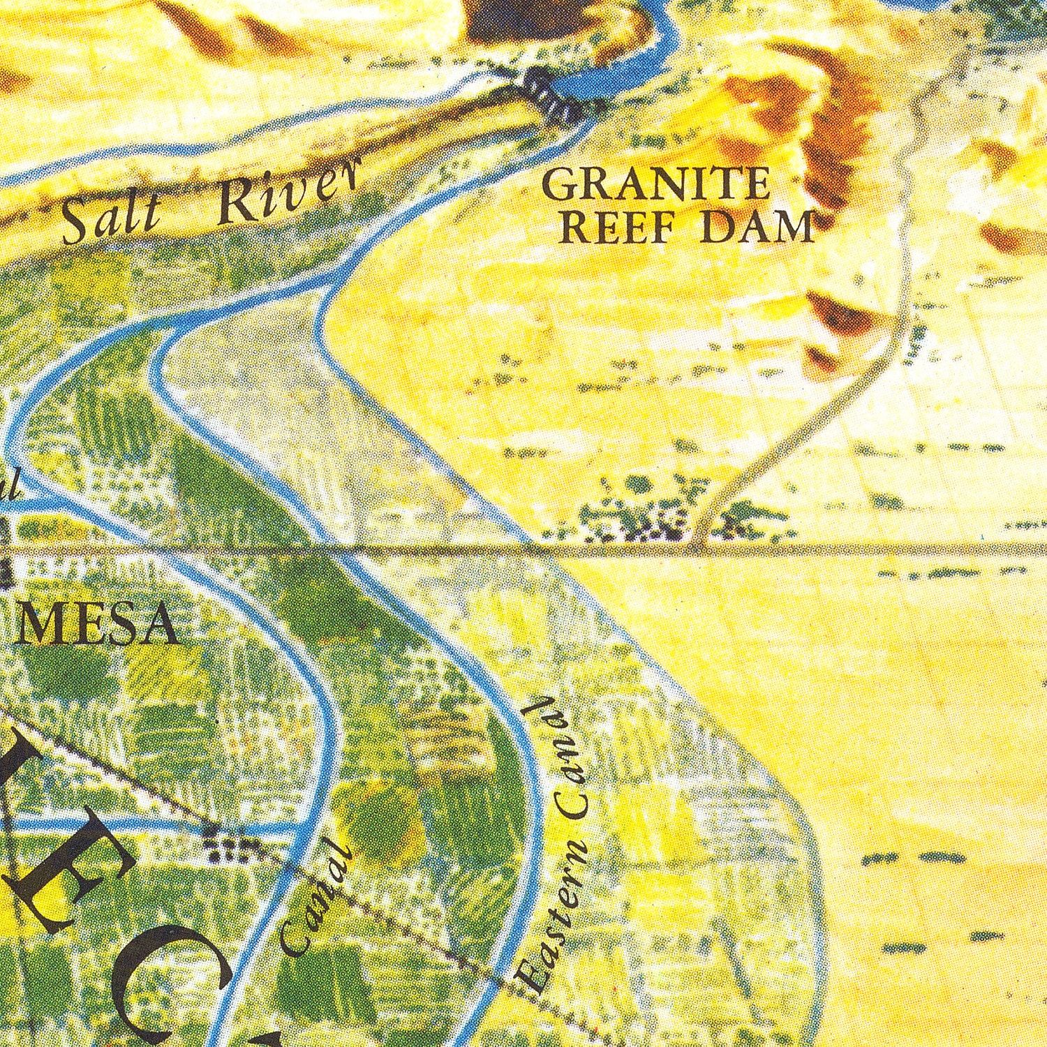 Vintage Map of Phoenix & Central Arizona 1960