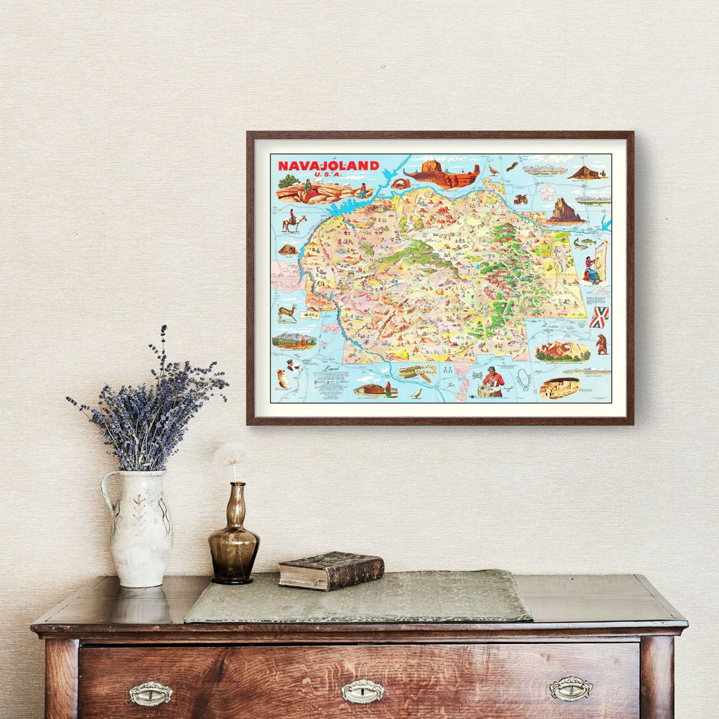 Vintage Map of Navajo Land 1960
