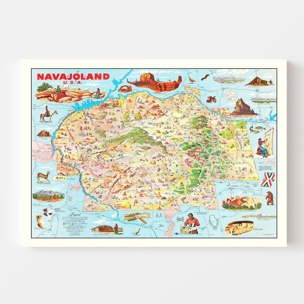 Vintage Map of Navajo Land 1960