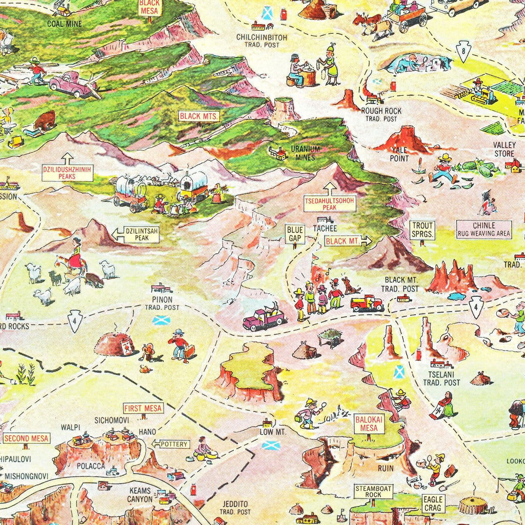 Vintage Map of Navajo Land 1960