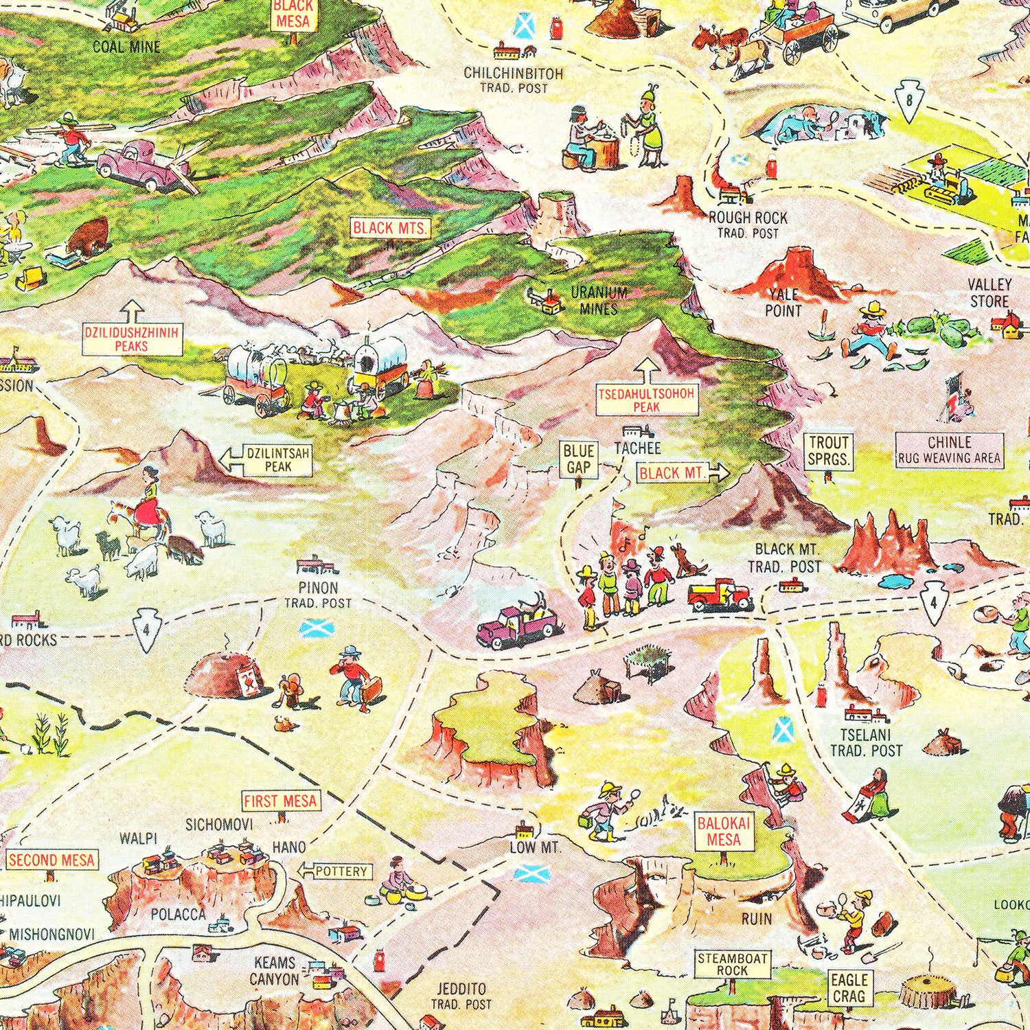 Vintage Map of Navajo Land 1960
