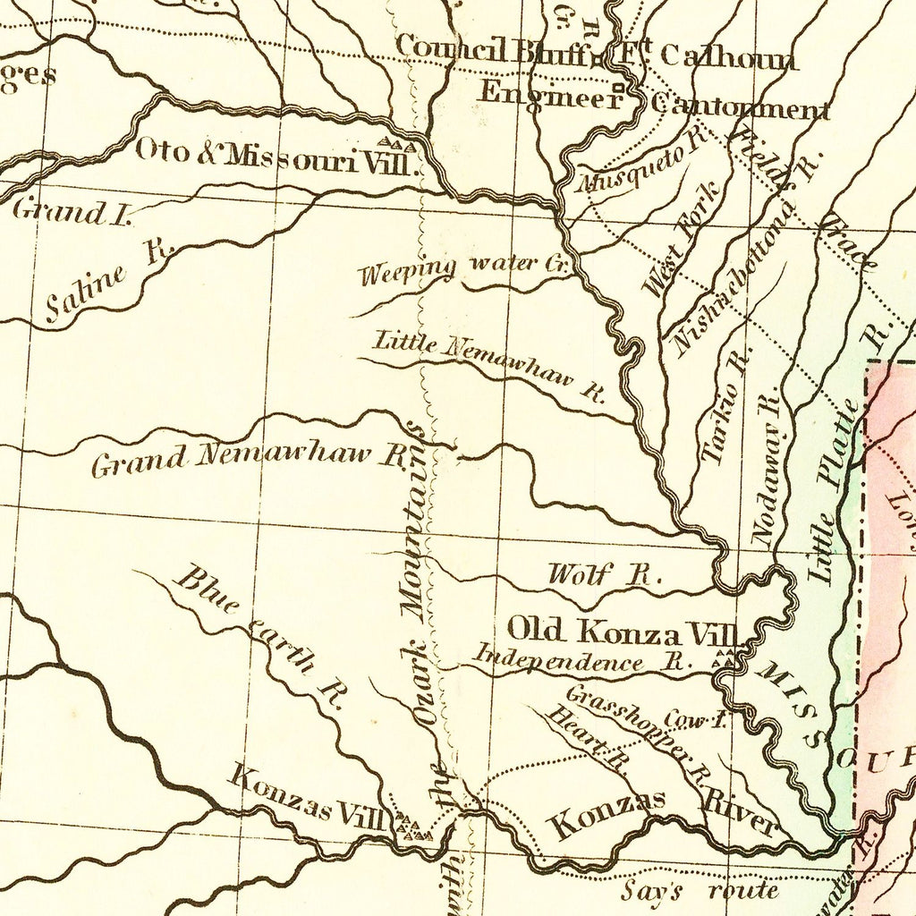 Vintage Map of Arkansas 1822