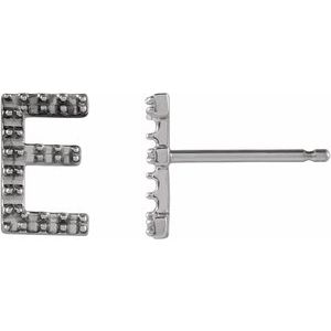 Sterling Silver Single Initial E Earring Mounting