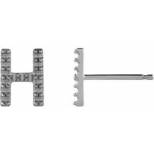 Sterling Silver Single Initial H Earring Mounting