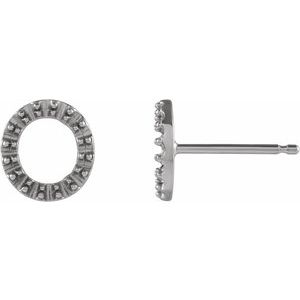 Platinum Single Initial O Earring Mounting