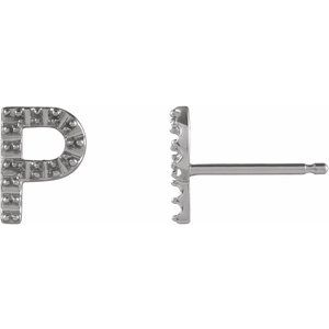 Platinum Single Initial P Earring Mounting