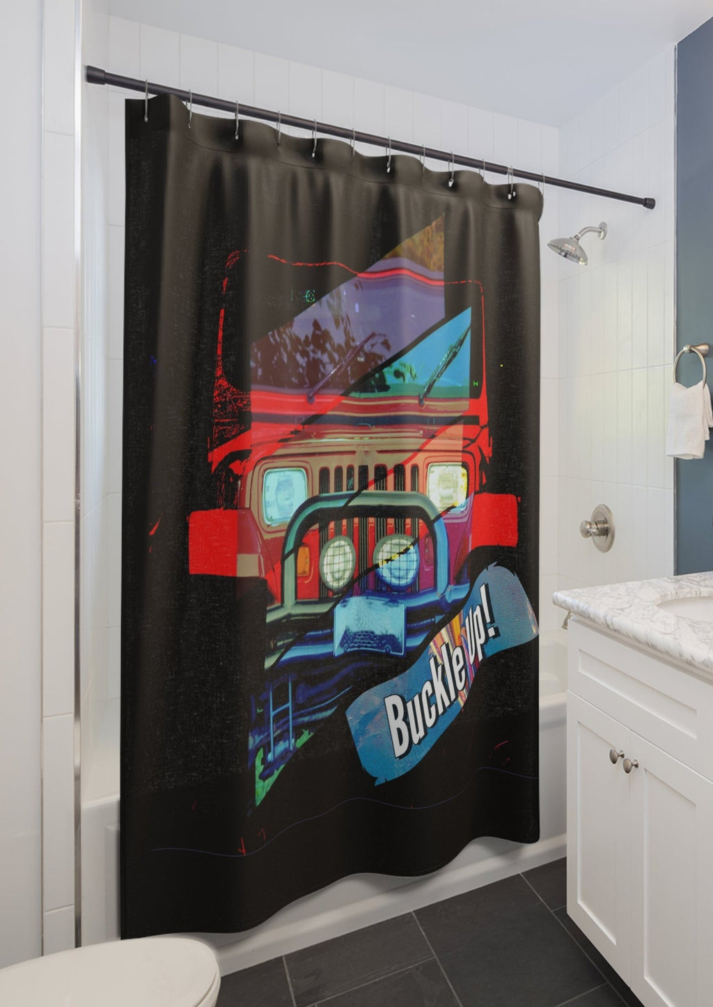 Buckle Up!  4 x 4 SUV Shower Curtains