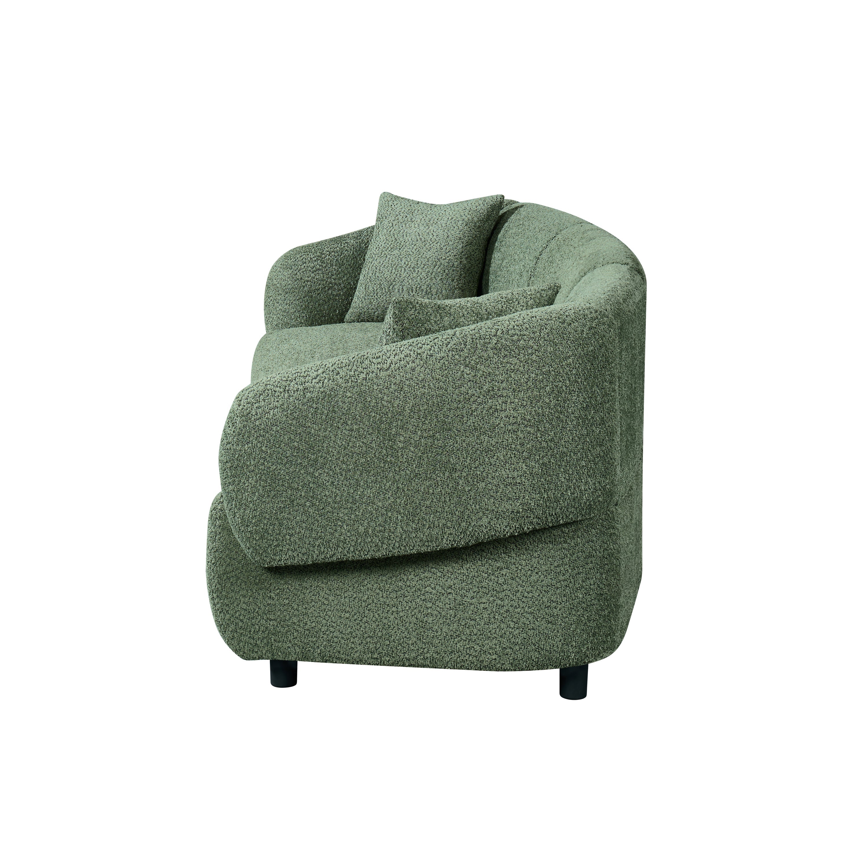 98.5 ' Curved Designed Contemporary 3-Seater Sofa in Green: Plush Seating, Streamlined Design, and Durable Frame – Ideal for Stylish Living Spaces