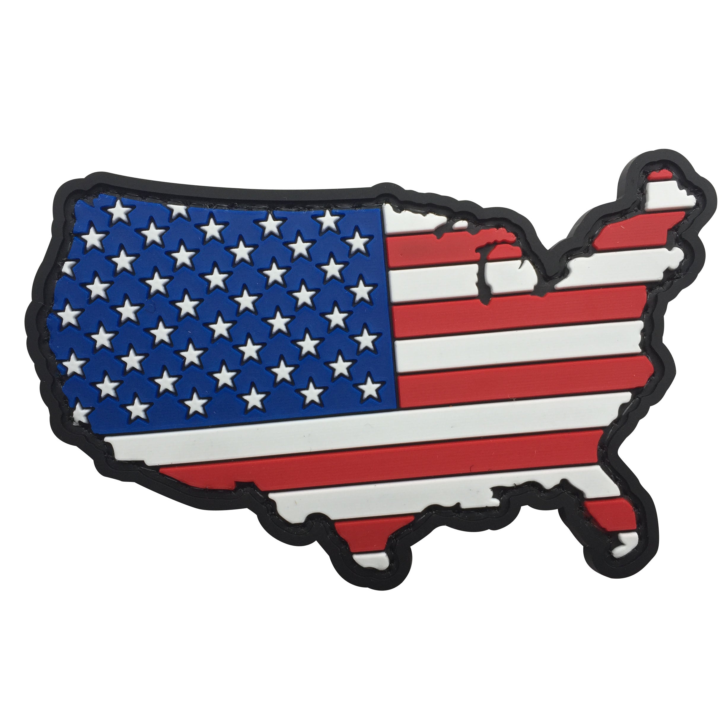 US Flag Map PVC Patch