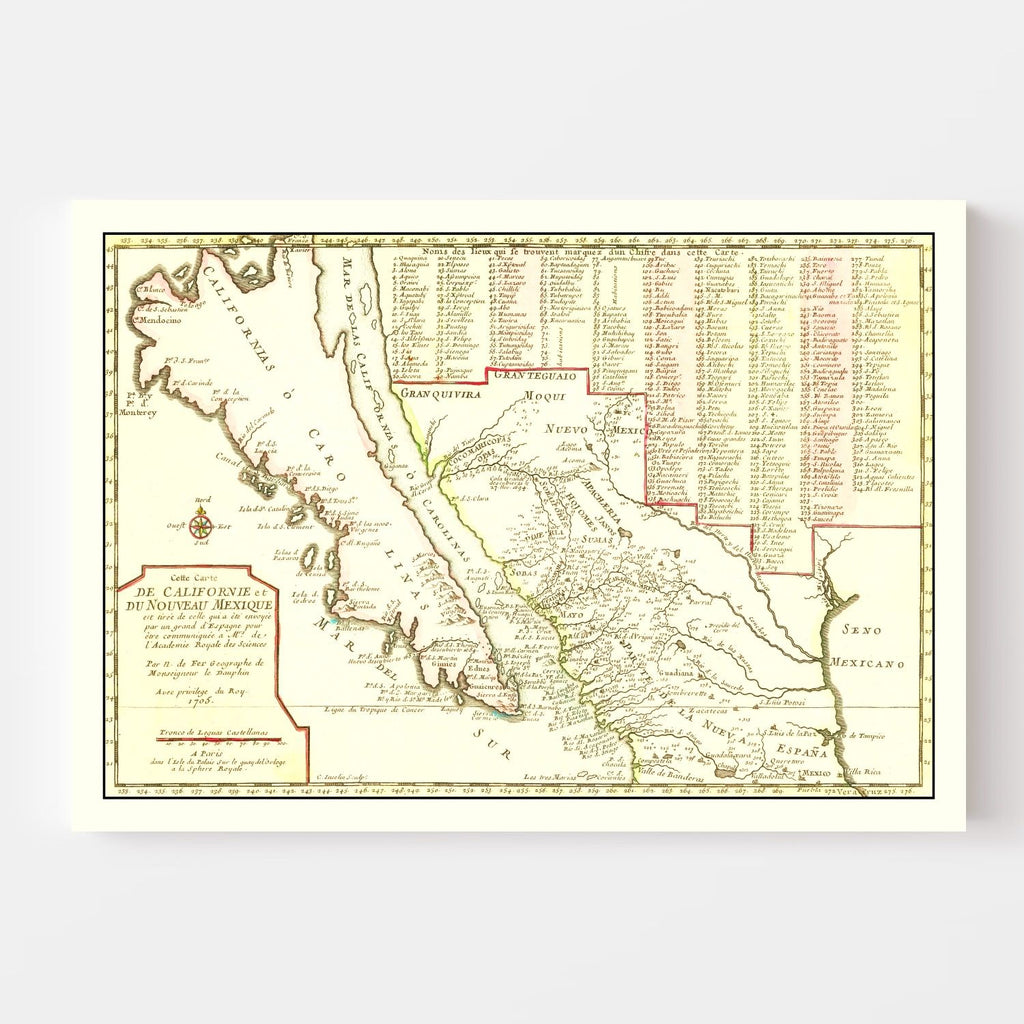 Vintage Map of California 1705