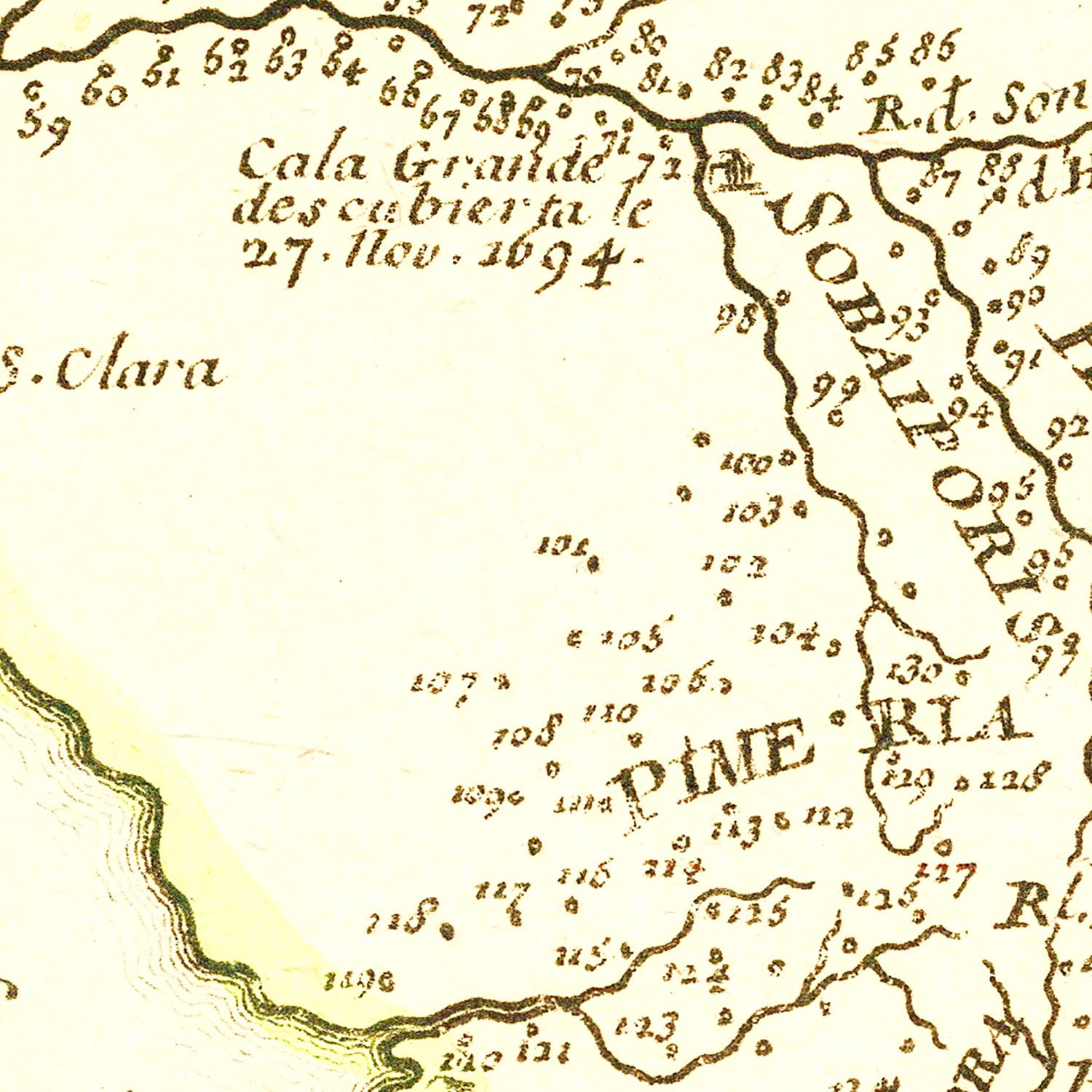 Vintage Map of California 1705