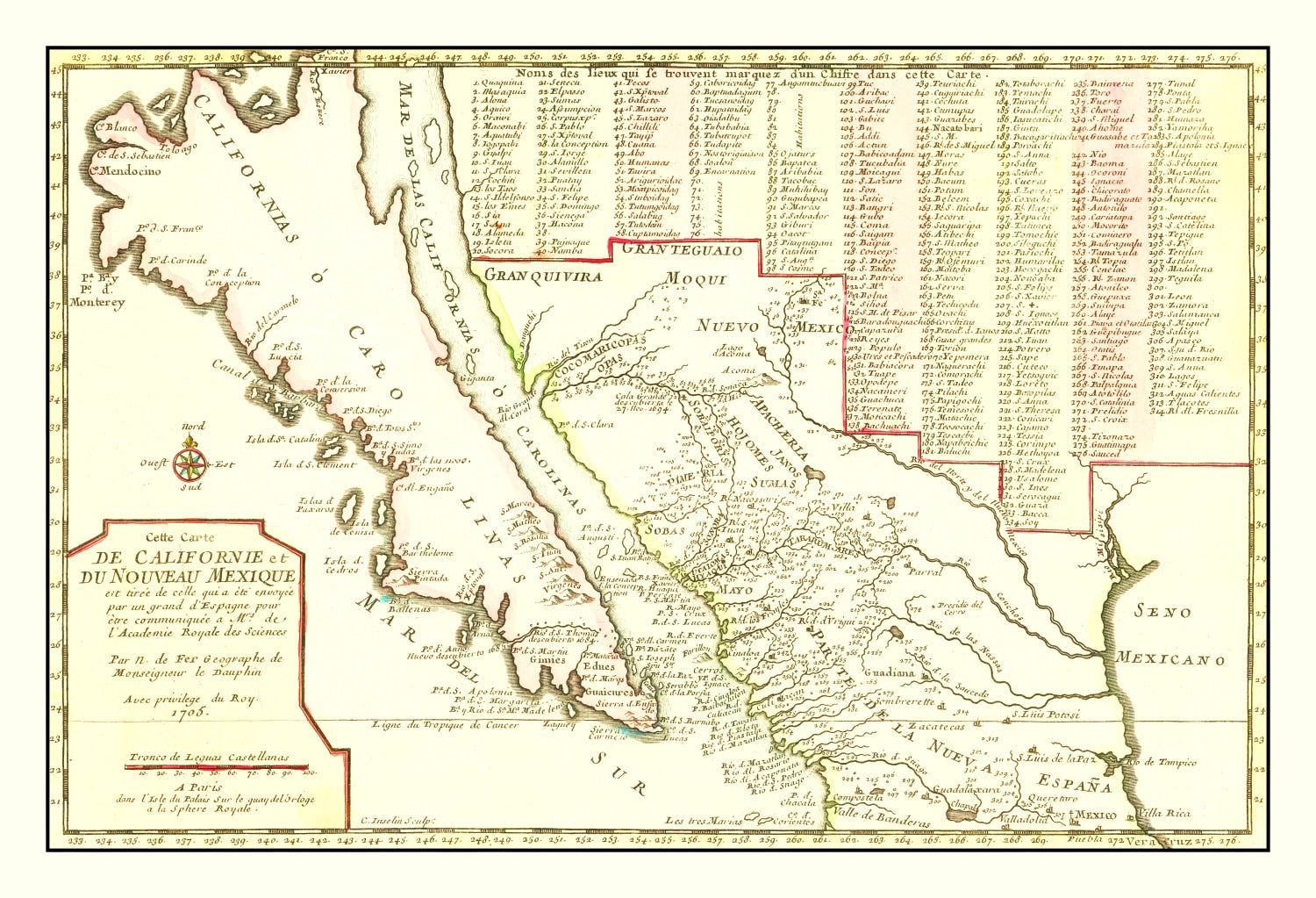 Vintage Map of California 1705