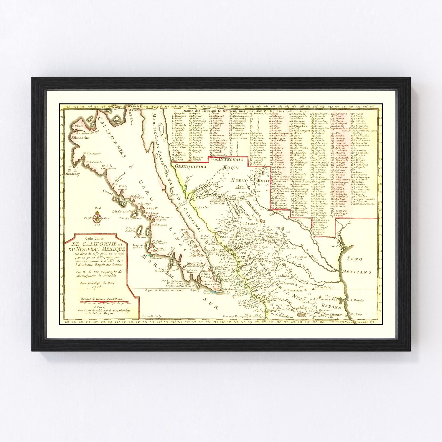Vintage Map of California 1705
