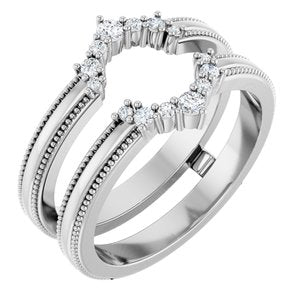 Platinum 1/6 CTW Natural Diamond Ring Guard