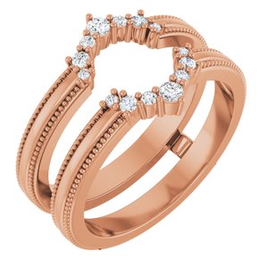 14K Rose 1/6 CTW Natural Diamond Ring Guard