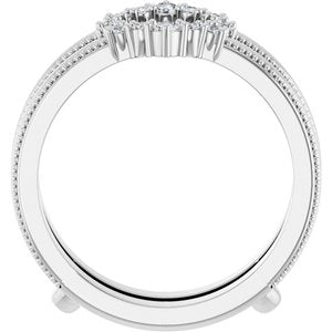 14K White 1/6 CTW Natural Diamond Ring Guard