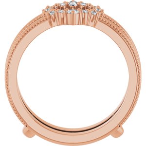 14K Rose 1/6 CTW Natural Diamond Ring Guard